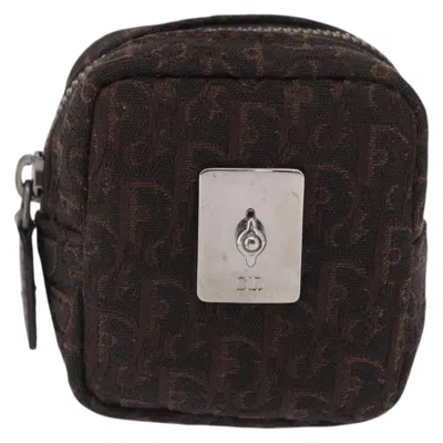 Pre-owned Dior Christian  Vintage Trotter Pouch Canvas Brown Canvas Clutche & Pouche Bag ()