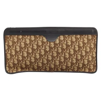 Pre-owned Dior Christian  Vintage Trotter Pouch Canvas Brown Canvas Clutche & Pouche Bag ()