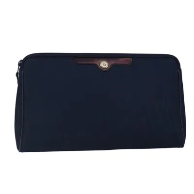 Pre-owned Dior Christian  Vintage Trotter Pouch Canvas Navy Canvas Clutche & Pouche Bag () In Blue