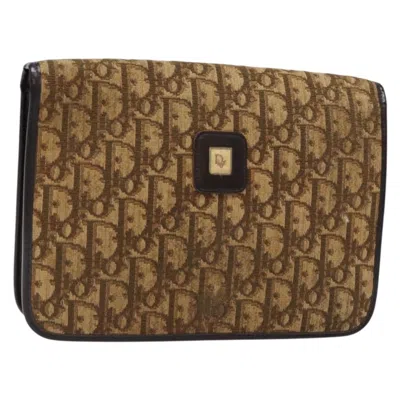 Pre-owned Dior Christian  Vintage Trotter Pouch Issimo Canvas Brown Canvas Clutche & Pouche Bag ()