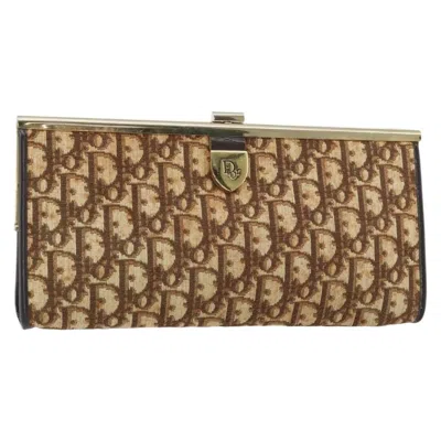 Pre-owned Dior Christian  Vintage Trotter Pouch Issimo Canvas Brown Canvas Clutche & Pouche Bag ()