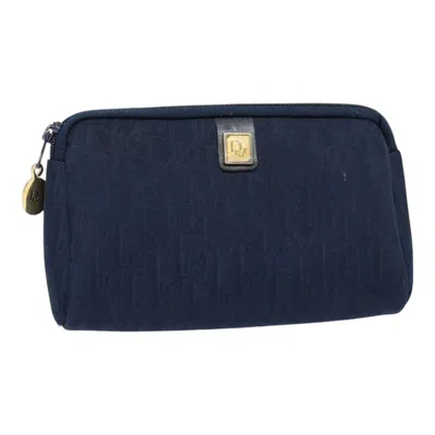 Pre-owned Dior Christian  Vintage Trotter Pouch Issimo Canvas Navy Canvas Bag () In Blue