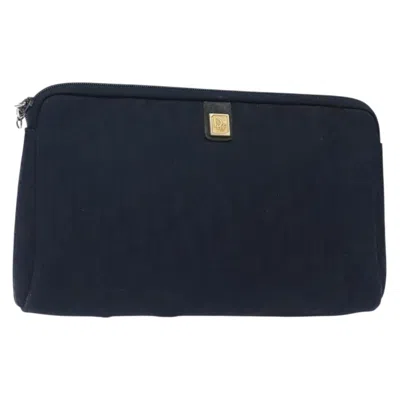 Pre-owned Dior Christian  Vintage Trotter Pouch Issimo Canvas Navy Canvas Clutche & Pouche Bag () In Blue