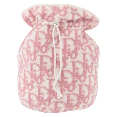 Pre-owned Dior Christian  Vintage Trotter Pouch Pile Pink Canvas Clutche & Pouche Bag ()