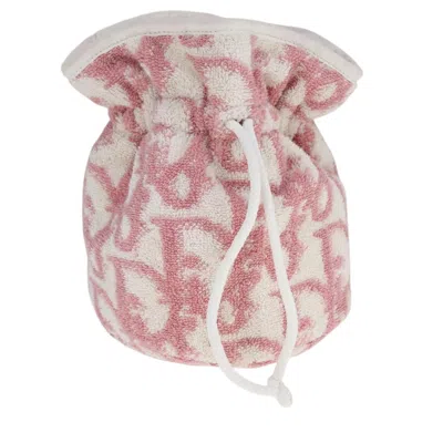 Pre-owned Dior Christian  Vintage Trotter Pouch Pile Pink Cotton Clutche & Pouche Bag ()