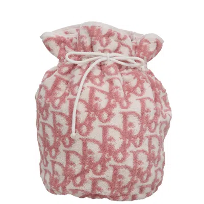 Pre-owned Dior Christian  Vintage Trotter Pouch Pile Pink Cotton Clutche & Pouche Bag ()