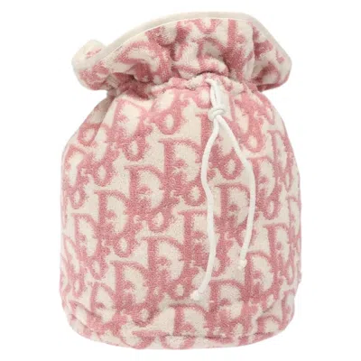 Pre-owned Dior Christian  Vintage Trotter Pouch Pile Pink Cotton Clutche & Pouche Bag ()