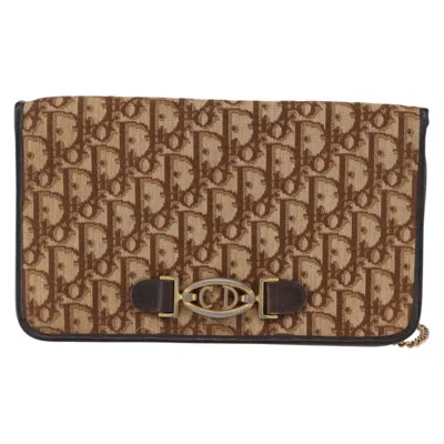 Pre-owned Dior Christian  Vintage Trotter Shoulder Bag Canvas Beige Canvas Shoulder Bag Bag () In Sand