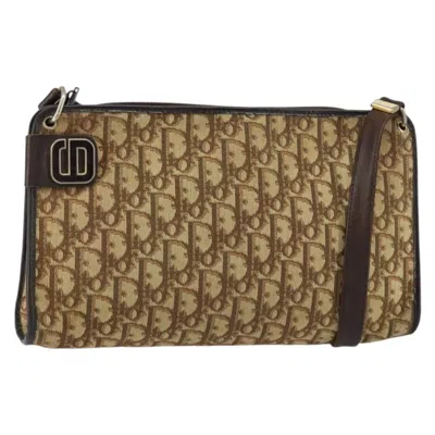 Pre-owned Dior Christian  Vintage Trotter Shoulder Bag Canvas Beige Canvas Shoulder Bag Bag () In Sand