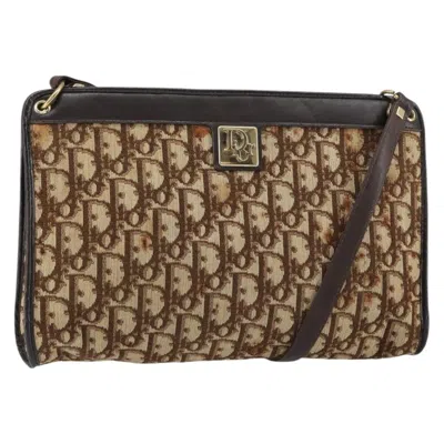 Pre-owned Dior Christian  Vintage Trotter Shoulder Bag Canvas Beige Canvas Shoulder Bag Bag () In Sand