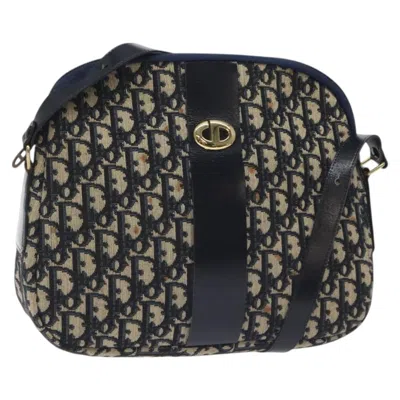 Pre-owned Dior Christian  Vintage Trotter Shoulder Bag Canvas Navy Canvas Bag () In Blue