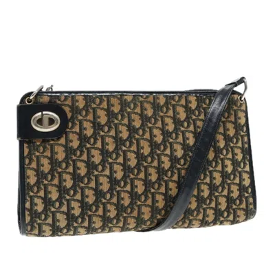 Pre-owned Dior Christian  Vintage Trotter Shoulder Bag Canvas Navy Canvas Bag () In Blue
