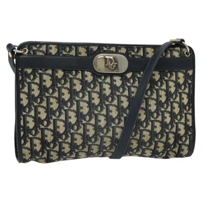 Pre-owned Dior Christian  Vintage Trotter Shoulder Bag Canvas Navy Canvas Bag () In Blue