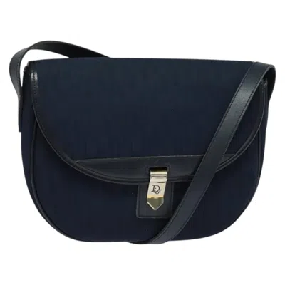 Pre-owned Dior Christian  Vintage Trotter Shoulder Bag Canvas Navy Canvas Shoulder Bag Bag () In Blue