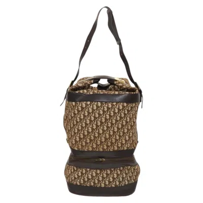 Pre-owned Dior Christian  Vintage Trotter Street Chic Pocket Hobo Issimo Canvas Brown Canvas Shoulder Bag B