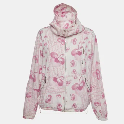 Pre-owned Dior Christian  Vintage White Cherry Blossom Issimo Synthetic Jacket M