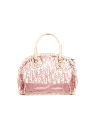 Dior Christian  Vinyl Issimo Girly Bowling Bag In Pink