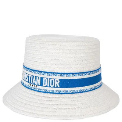 Pre-owned Dior Christian  White 2022 Iviera D-bobby Straw Hat 57
