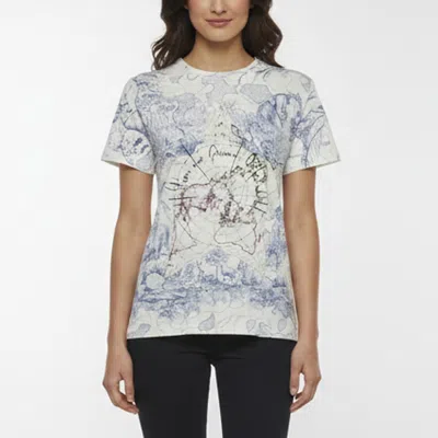Pre-owned Dior Christian  White Around The World Print Jersey T-shirt S