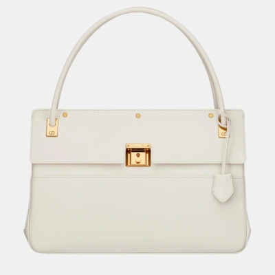 Pre-owned Dior Christian  White Calfskin  Parisienne Bag