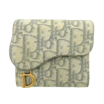 Pre-owned Dior Christian  White Canvas Wallet (tri-fold) ()