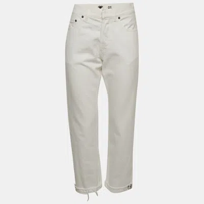 Pre-owned Dior Christian  White Denim Raw Hem Jeans S/waist 31"