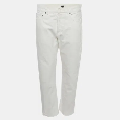 Pre-owned Dior Christian  White Denim Straight Fit Jean M/ Waist 34"