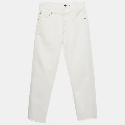 Pre-owned Dior Christian  White Denim Straight Fit Jeans Xs/waist 24"