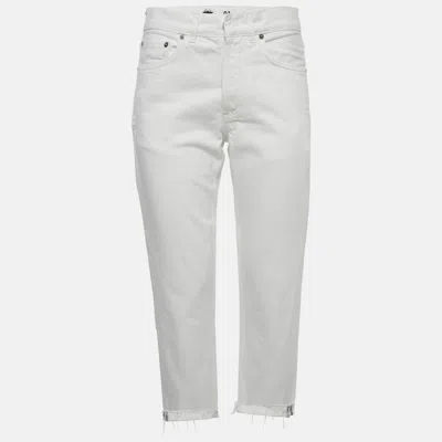 Pre-owned Dior Christian  White Denim Straight Fit Jeans Xs/waist 28"