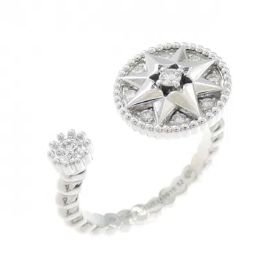 Pre-owned Dior Christian  White Gold (18k) Band Ring ()