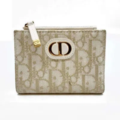 Pre-owned Dior Christian  White Jacquard Wallet (bi-fold) ()