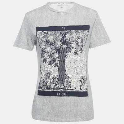 Pre-owned Dior Christian  White La Force Print Cotton T-shirt S