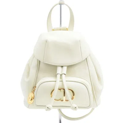 Pre-owned Dior Christian  White Leather Backpack ()