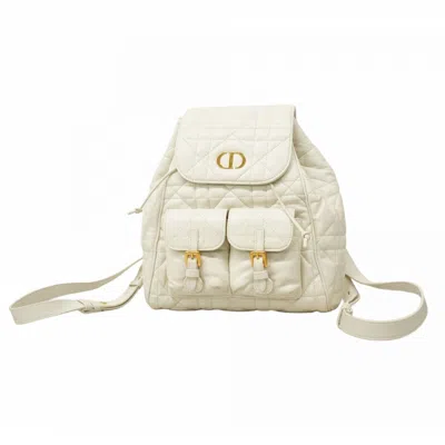 Pre-owned Dior Christian  White Leather Backpack ()