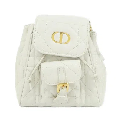 Pre-owned Dior Christian  White Leather Backpack ()