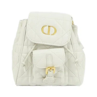 Pre-owned Dior Christian  White Leather Backpack ()