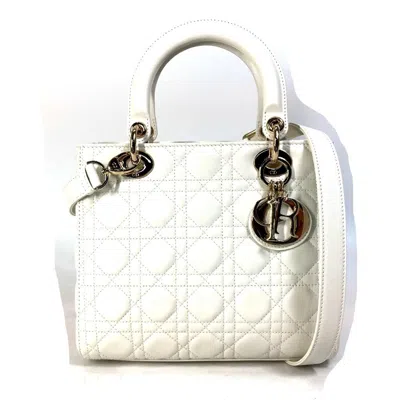 Pre-owned Dior Christian  White Leather Handbag Shoulder Bag ()