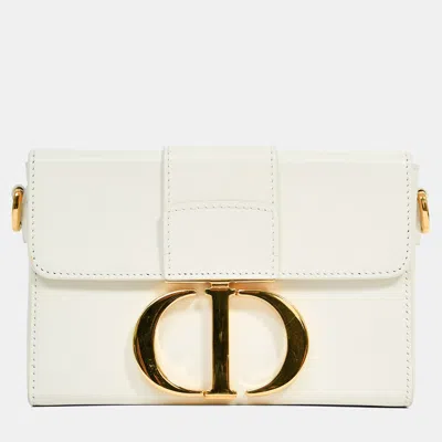 Pre-owned Dior Christian  White Leather 'sac 30 Montaigne Mini' Crossbody