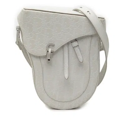 Pre-owned Dior Christian  White Leather Saddle Bag Shoulder Bag ()