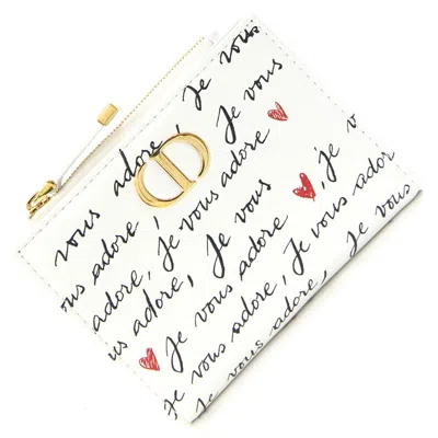 Pre-owned Dior Christian  White Leather Wallet (bi-fold) ()