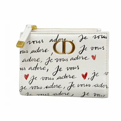 Pre-owned Dior Christian  White Leather Wallet (bi-fold) ()