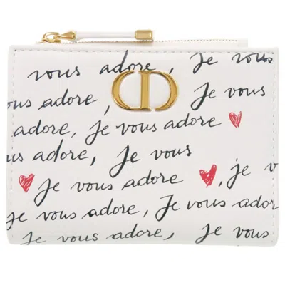 Pre-owned Dior Christian  White Leather Wallet (bi-fold) ()