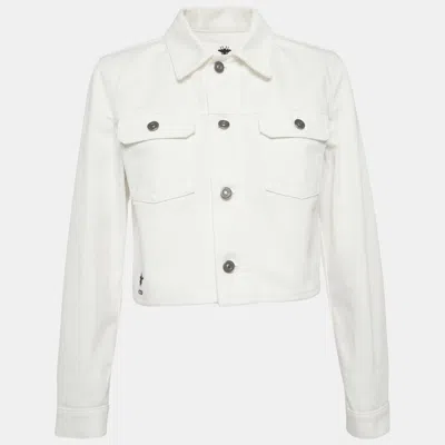 Pre-owned Dior Christian  White Royaume D'amour Print Denim Jacket M