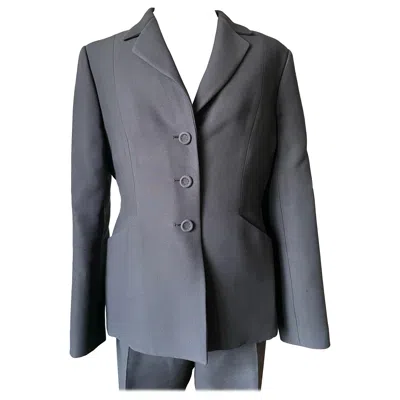 Pre-owned Dior Christian  Women's Bar Jacket Suit & Pleated Trousers, Size 42 Fr In Gray