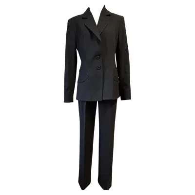 Pre-owned Dior Christian  Women's Black Bar Jacket And Pants Suit, Size 38/40