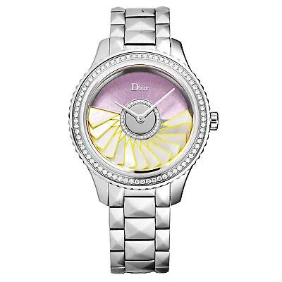 Pre-owned Dior Christian  Women's Cd153b10m001 'grand Bal' Pink Dial Diamond Swiss Watch