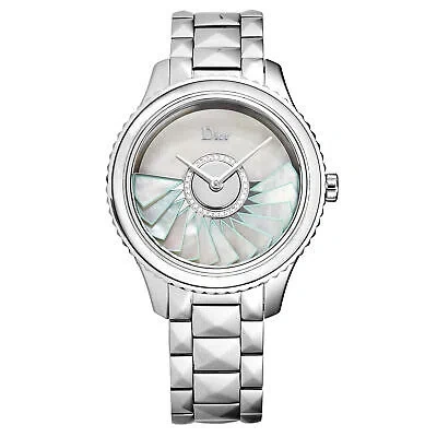 Pre-owned Dior Christian  Women's Cd153b11m001 'grand Bal' Mother Of Pearl Diamond Dial