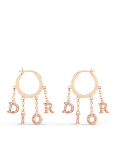 Dior Dio(r)evolution Logo Earrings In Pink & Purple