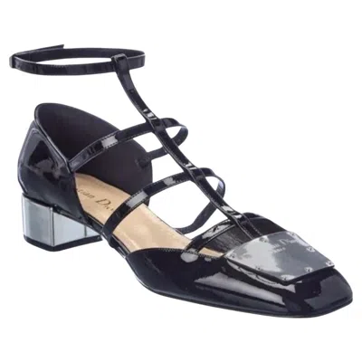 Pre-owned Dior Christian  Women's La Parisienne Caged Pumps /ballerinas Leather Maria Grazi In Black