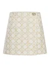 Dior Macrocannage Trouserskirt In White And Gold Wool Blend Tweed In Gold